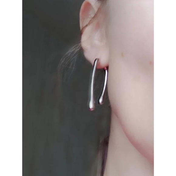 NEW Earrings Water Drop Front Back Drippy Drop Silver Alexis Bittar STYLE S11 - Picture 2 of 4